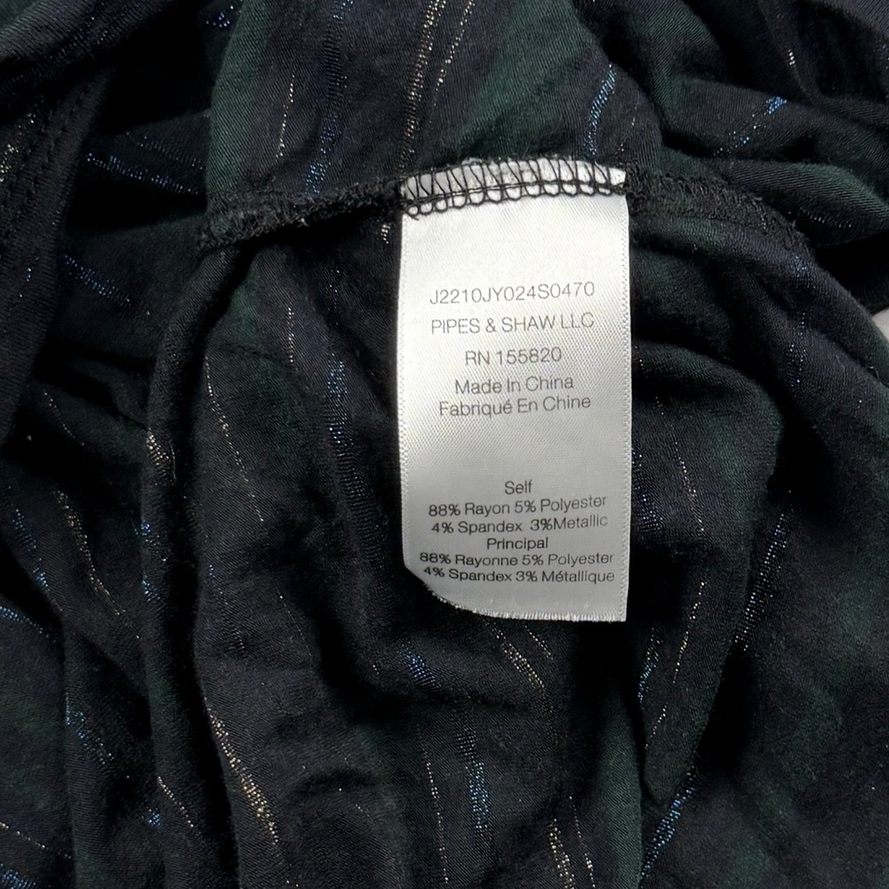 Veronica Beard Jeans Women's Daphne Ruched Striped Dress Black Green Large - Picture 10 of 10